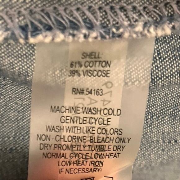 Tommy Hilfiger Womens Chambray Tiered Popover Shirtdress Midi Casual Flowy SZ 10 - Picture 9 of 10